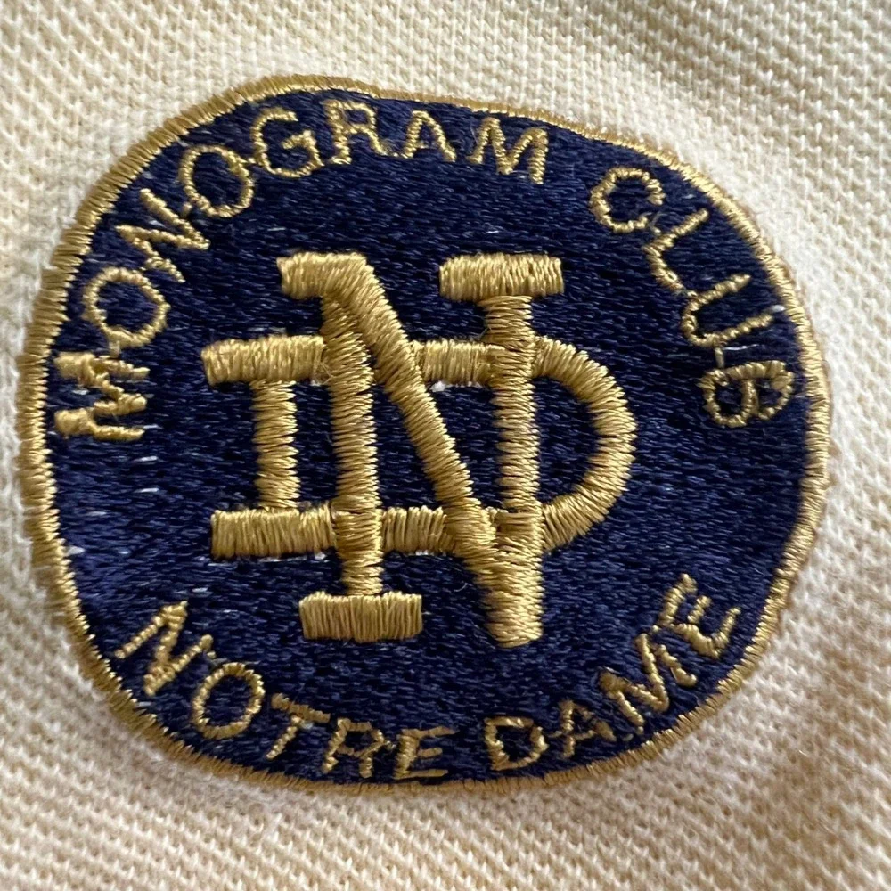Country Cottons Polo Shirt Mens‎ XL Yellow Notre Dame Monogram Club Hoffman VTG
